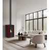 Stufa a pellet ermetica TermoVana Maria 9 UP Bordeaux Vintage con uscita fumi superiore, 8kW -1