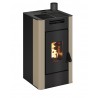 Stufa a pellet ermetica TermoVana Maria 9 UP Tortora Vintage con uscita fumi superiore, 8kW