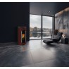 Stufa a pellet ermetica TermoVana Charly 9 BACK Bordeaux Vintage con sarico posteriore, 8,8kW -1