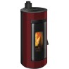Stufa a pellet ermetica TermoVana Charly 9 PJ Bordeaux Vintage con scarico superiore Poujoulat, 8,8kW