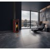 Stufa a pellet ermetica TermoVana Charly 9 PJ Bordeaux Vintage con scarico superiore Poujoulat, 8,8kW -1