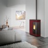 Stufa a pellet ermetica TermoVana Fine 14.3 UP Bordeaux Vintage canalizzabile con scarico superiore, 13kW -1