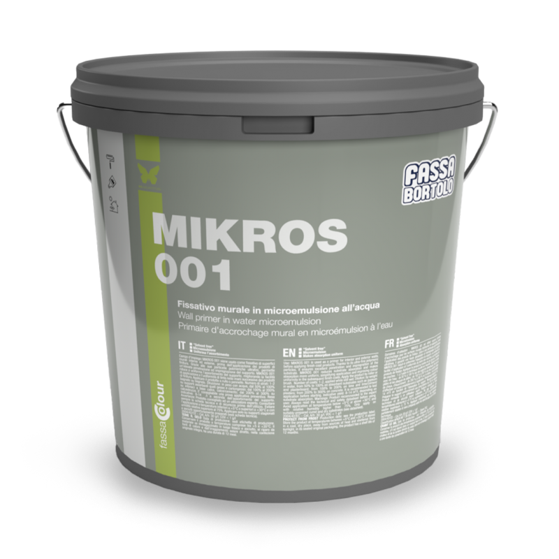 Fissativo murale Fassa MIKROS 001 per interni e esterni (Secchio da 4 e 12 lt)