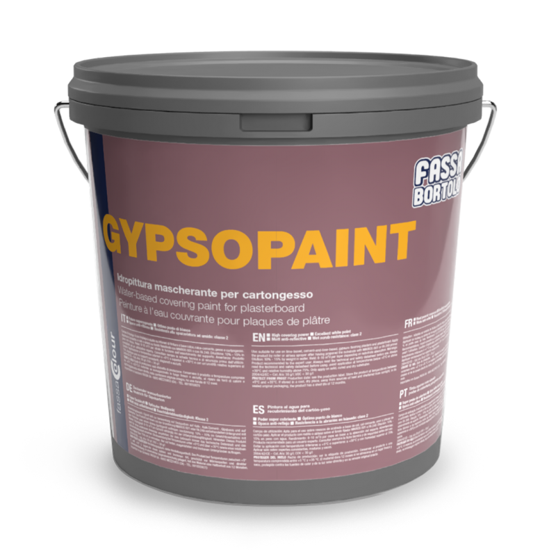 Idropittura bianca lavabile e mascherante Fassa Bortolo Gypsopaint  per cartongesso (Secchio 5-14 lt)