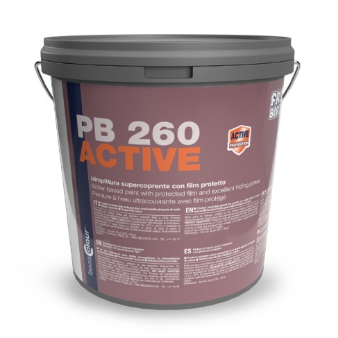 Idropittura per interni bianca Fassa Bortolo PB 260 Active con film protettivo anti-muffa (Secchio 5-14 lt)