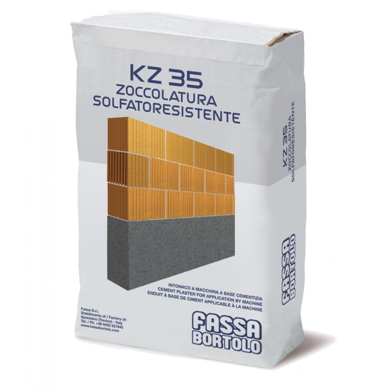Intonaco di fondo Fassa KZ35 con idrorepellente per zoccolatura (Sacco da 25 kg) Fassa Bortolo - 2