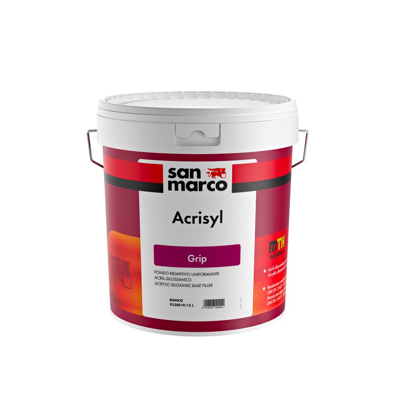 Fondo riempitivo acrilsilossanico San Marco Acrisyl grip per esterno (Secchio 15 Litri)