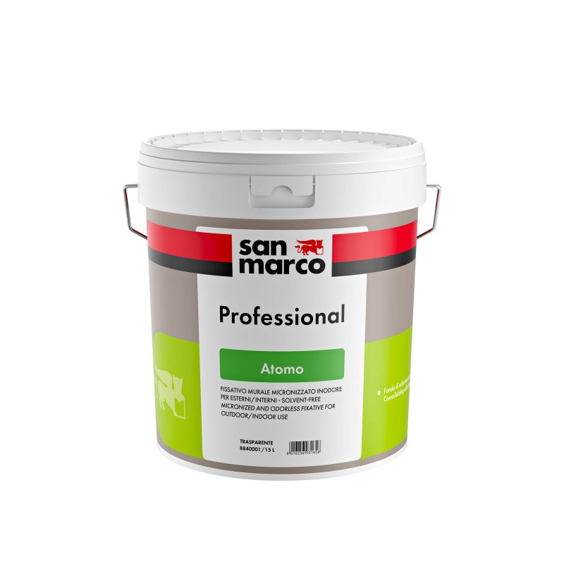 Fissativo murale inodore Atomo San Marco per interni ed esterni (Secchio 1, 5 o 15 Litri)