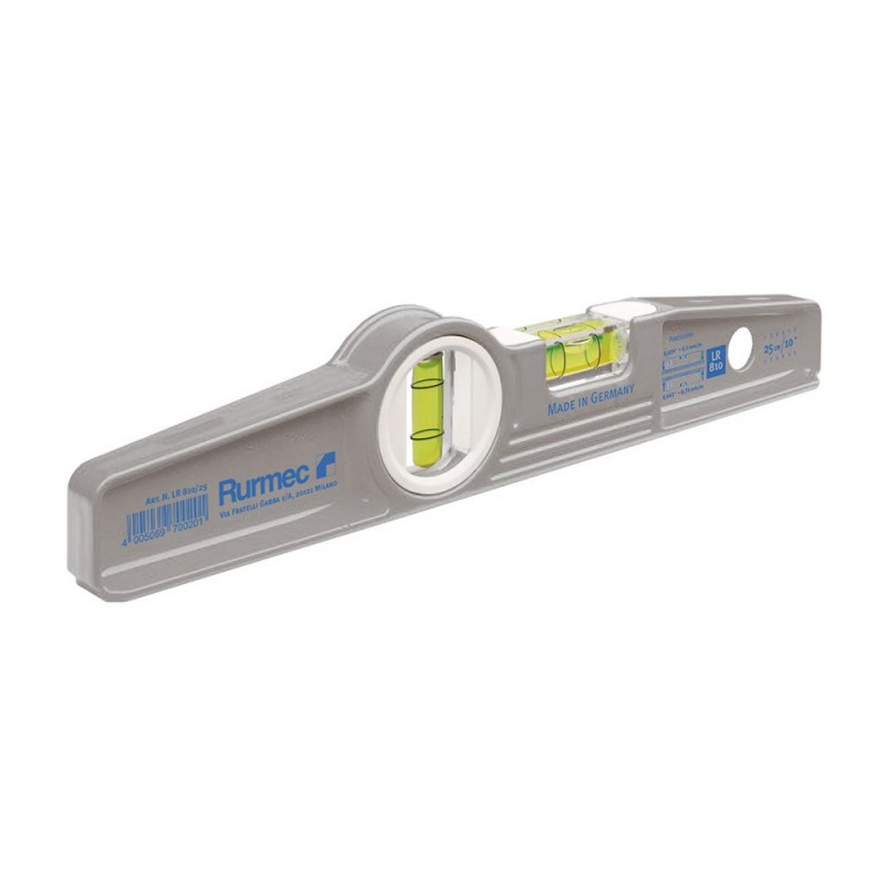 Livella a bolla Rurmec LR 810 Torpedo con profilo trapezoidale in pressofusione in alluminio, 25cm Rurmec - 1 Livella a bolla Rurmec LR 810 Torpedo con profilo trapezoidale in pressofusione in alluminio, 25cm Rurmec - 1