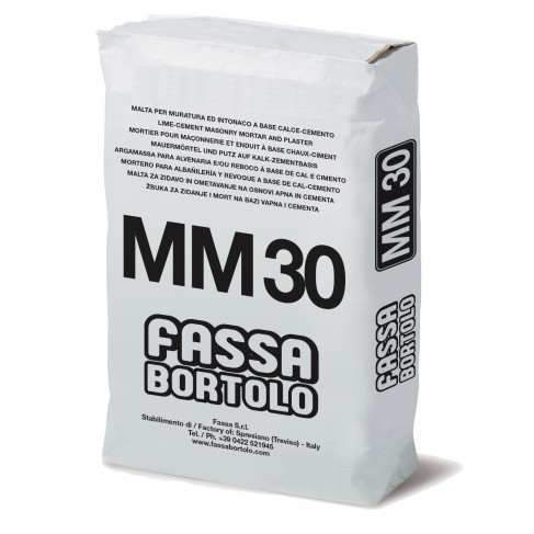 Malta cementizia Fassa MM30 per muratura (Sacco da 25 Kg e 5 sacchi da 5 Kg) Fassa Bortolo - 1