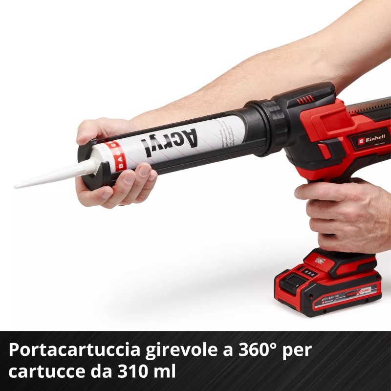 EINHELL PISTOLA PER SILICONE A CARTUCCIA TE-SG 18/10 Li-Solo