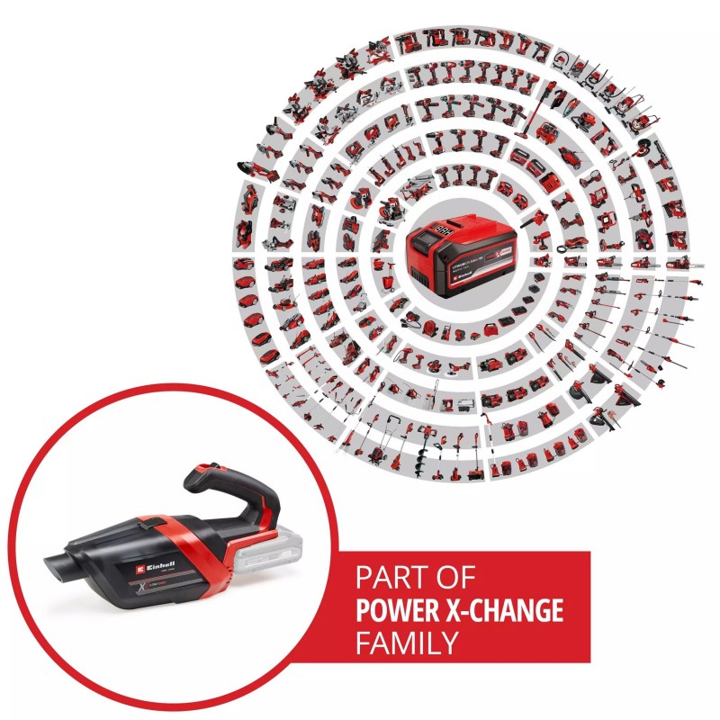 EINHELL ASPIRAPOLVERE PORTATILE A BATTERIA TE-HV 18/06 Li - Solo