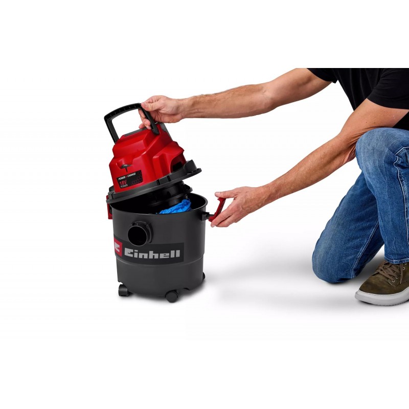 EINHELL ASPIRASOLIDI E LIQUIDI A BATTERIA TC-VC 18/15 Li-Solo