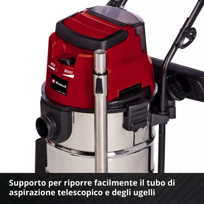 EINHELL ASPIRASOLIDI E LIQUIDI A BATTERIA TE-VC 36/30 Li S-Solo