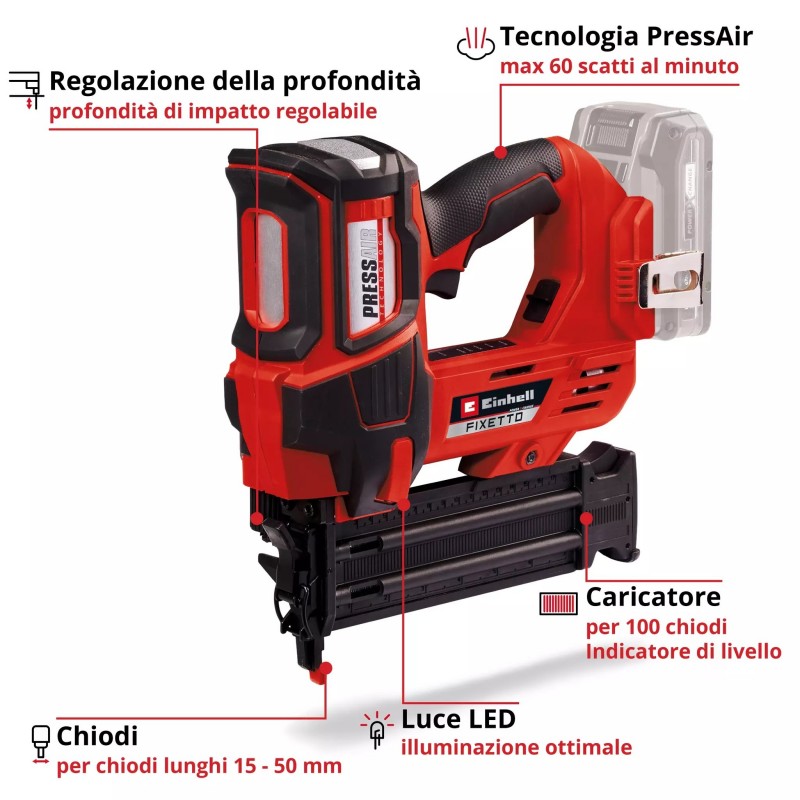 EINHELL CHIODATRICE A BATTERIA FIXETTO 18/50 N