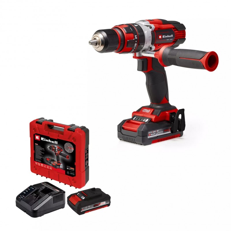 EINHELL TRAPANO A PERCUSSIONE A BATTERIA TE-CD 18/48 Li-i (2x2