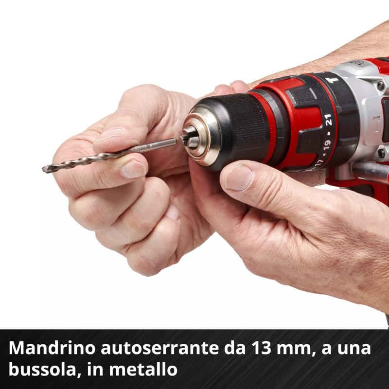 EINHELL TRAPANO A PERCUSSIONE A BATTERIA TE-CD 18/48 Li-i (2x2