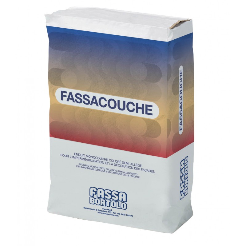 Intonaco Fassa Fassacouche monostrato colorato semi-alleggerito bianco (Pedana da 48 sacchi da 25 Kg)