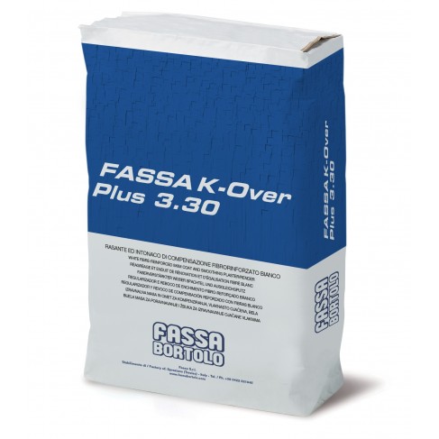 Rasante Fassa K-Over Plus 3.30 per intonaco di compensazione fibrorinforzato bianco (Sacco da 25 Kg) Fassa Bortolo - 1