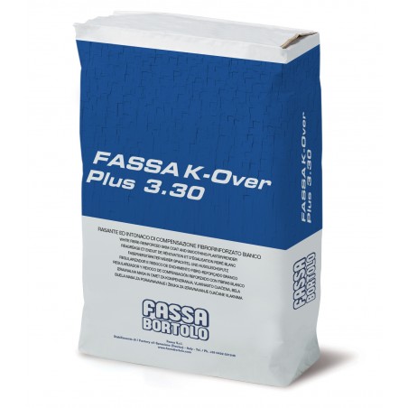 Rasante Fassa K-Over Plus 3.30 per intonaco di compensazione fibrorinforzato bianco (Sacco da 25 Kg) Fassa Bortolo - 1
