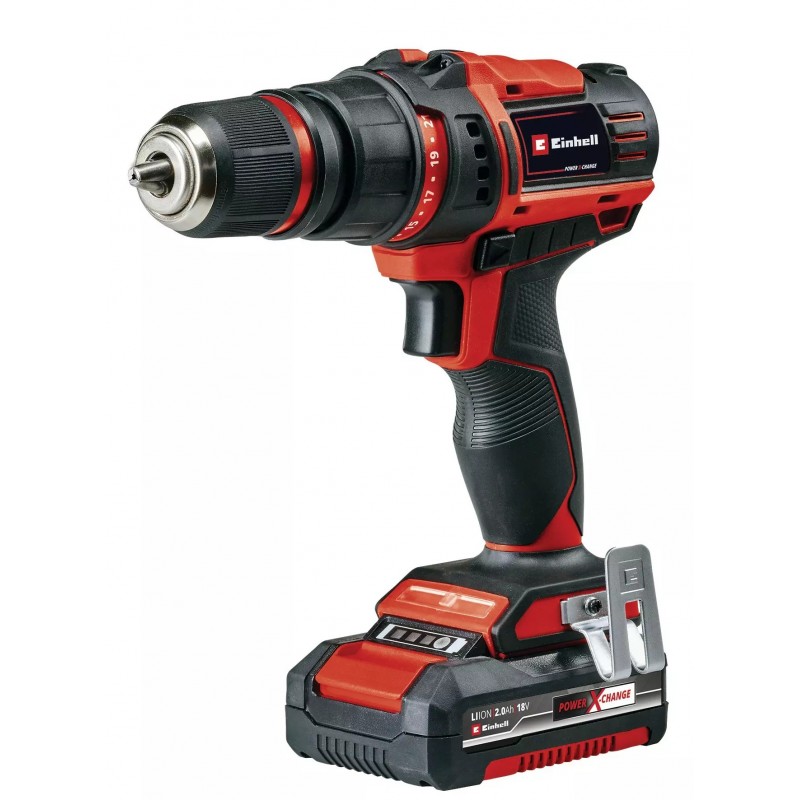 EINHELL TRAPANO AVVITATORE A BATTERIA TE-CD 18/45 3X-Li +22 (2