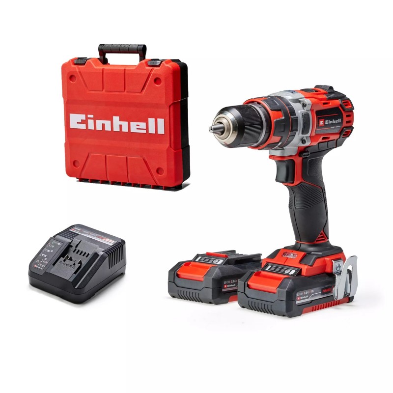 EINHELL TRAPANO AVVITATORE A PERCUSSIONE TP-CD 18/50 Li-i BL (2x2