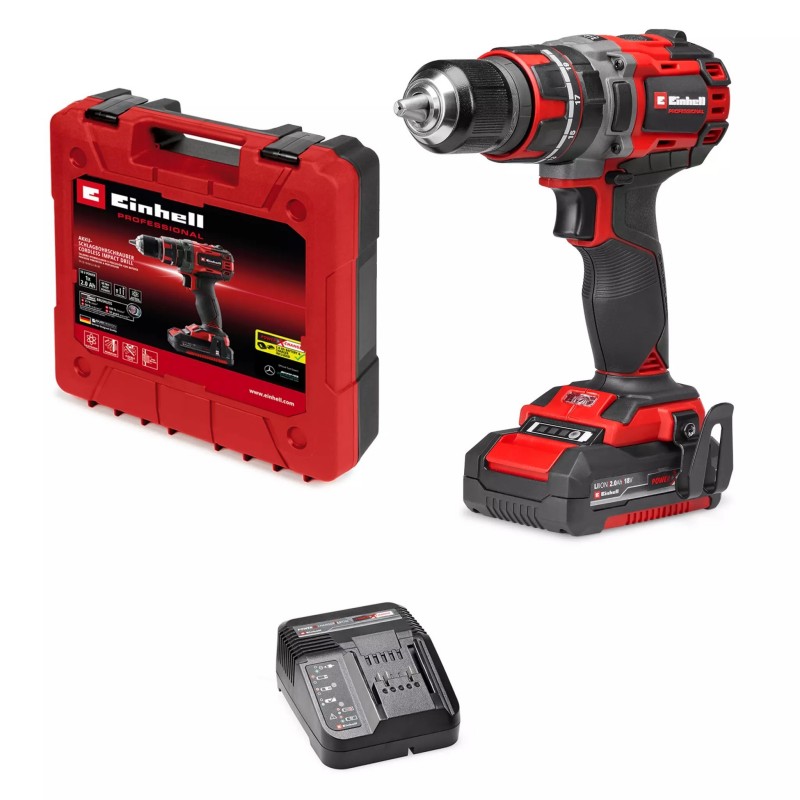 EINHELL TRAPANO AVVITATORE A PERCUSSIONE TP-CD 18/60 Li-i BL (1x2
