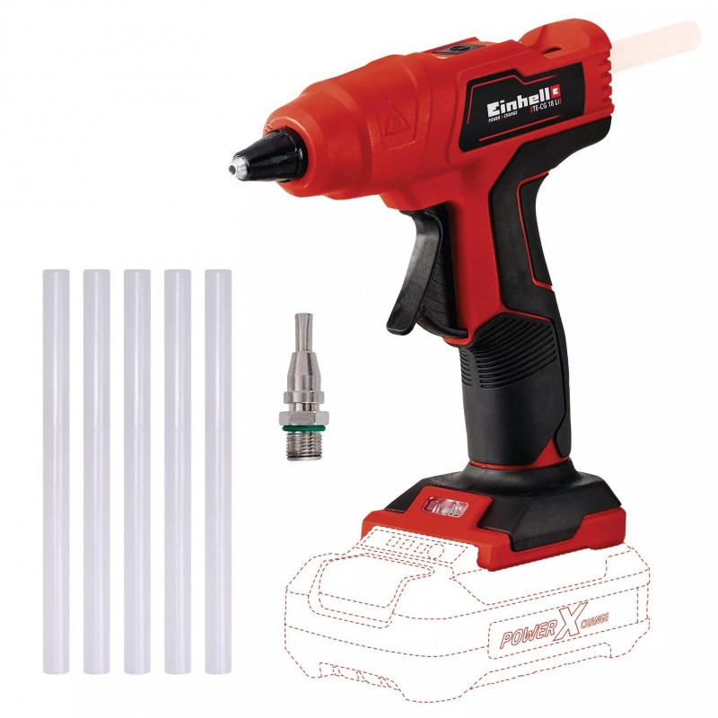 EINHELL PISTOLA PER COLLA A CALDO TE-CG 18 Li - Solo