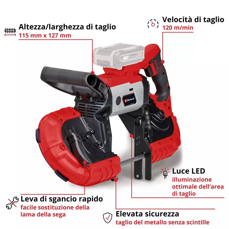 EINHELL SEGA A NASTRO TE-MB 18/127 Li-Solo