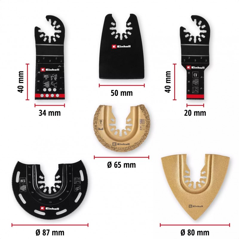 EINHELL SET ACCESSORI MULTIFUNZIONE LEGNO METALLO PIASTRELLE 6 PEZZI
