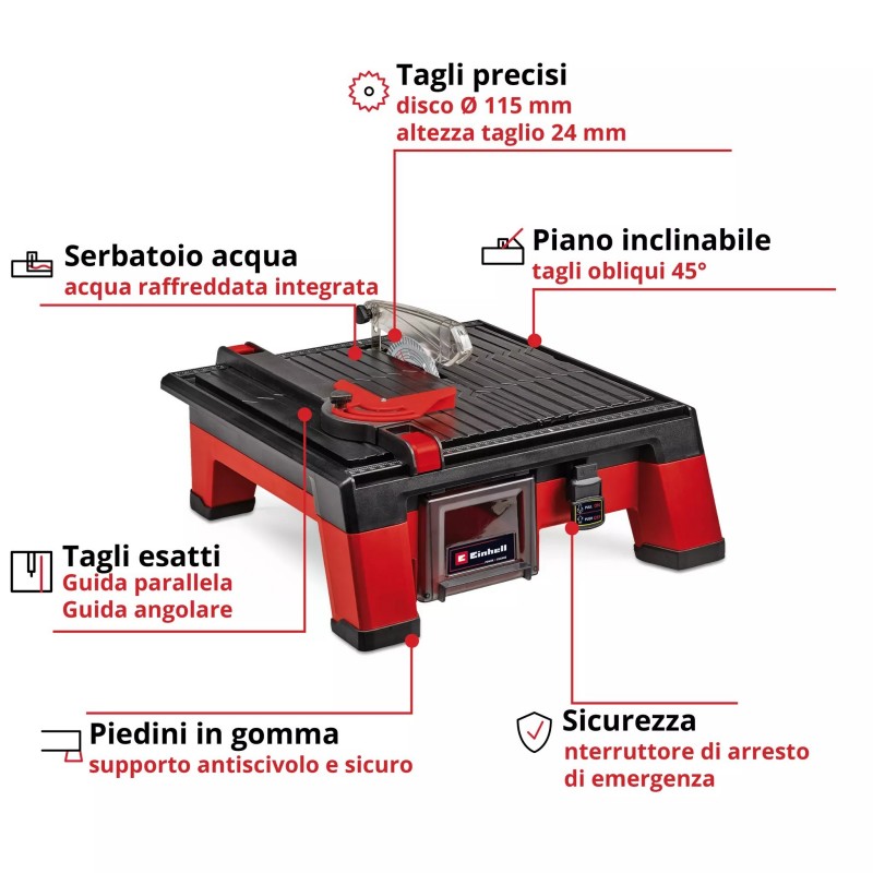 EINHELL TAGLIAPIASTRELLE A BATTERIA TE-TC 18/115 Li-Solo