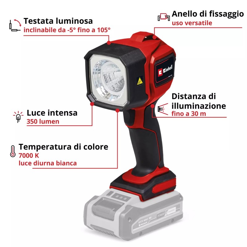 EINHELL TORCIA RICARICABILE TC-CL 18/350 Li - Solo