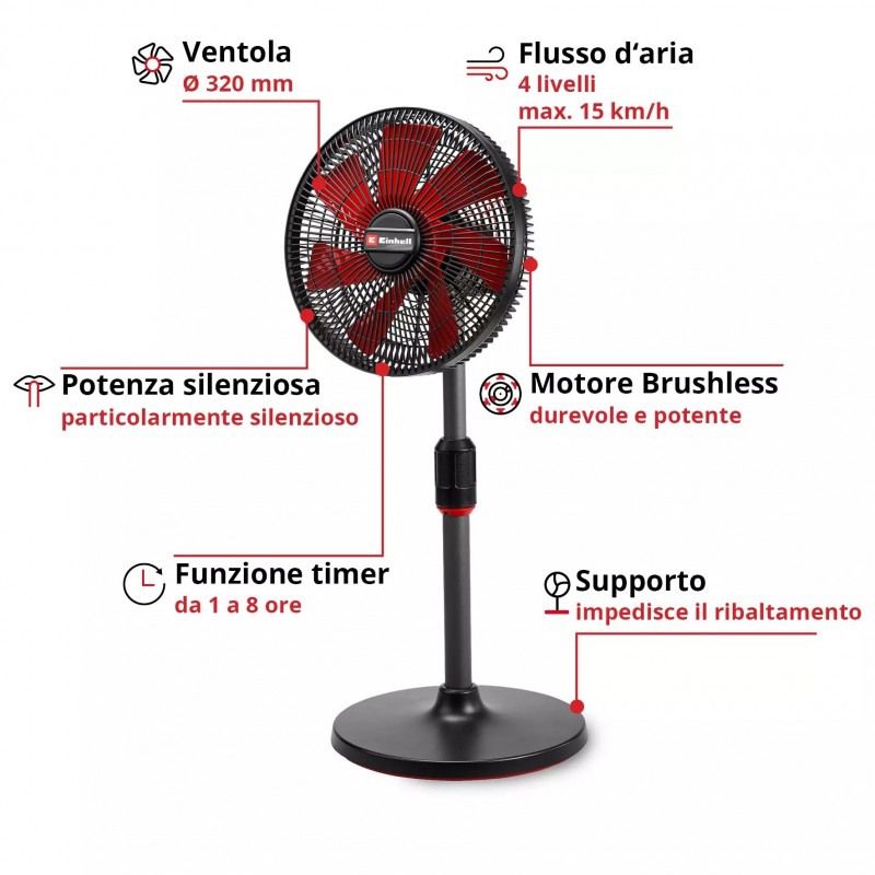 EINHELL VENTILATORE A PIANTANA GE-CF 18/320 P Li-Solo