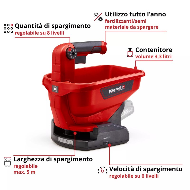 EINHELL SPARGITORE UNIVERSALE A BATTERIA GE-US 18 Li-Solo