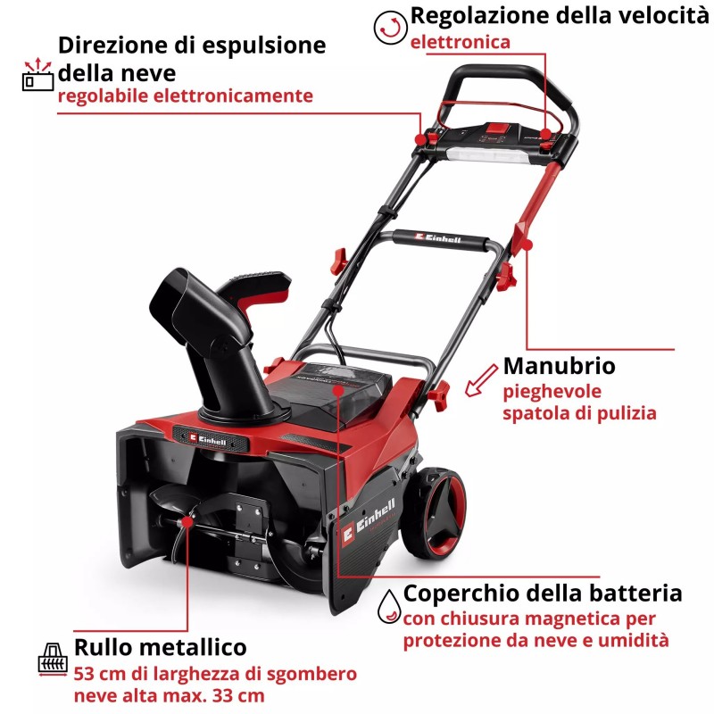 EINHELL SPAZZANEVE A BATTERIA GP-ST 36/53 Li E BL-Solo
