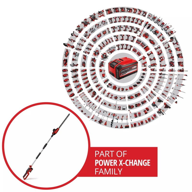 EINHELL TAGLIASIEPI TELESCOPICO A BATTERIA GC-HH 18/45 Li T-Solo