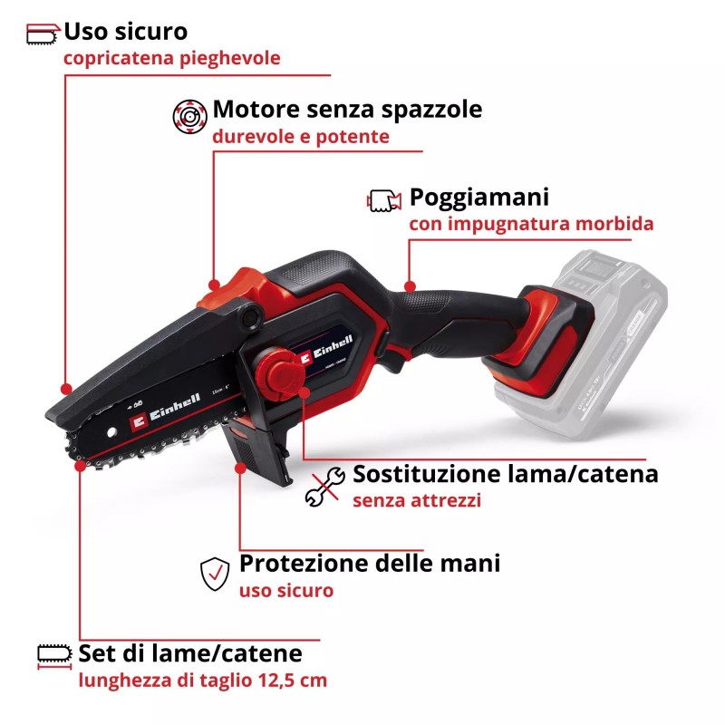 EINHELL MOTOSEGA A BATTERIA GE-PS 18/15 Li BL-Solo