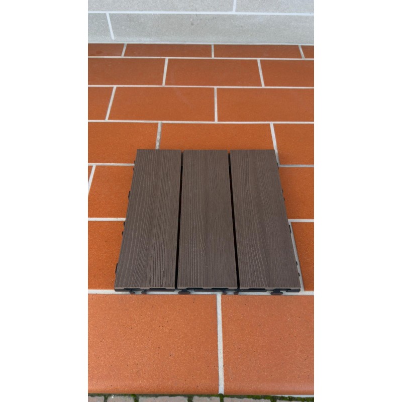 DAKOTA - Mattonella WPC Brown, sistema a incastro (confezione 6 pz) Dakota - 1