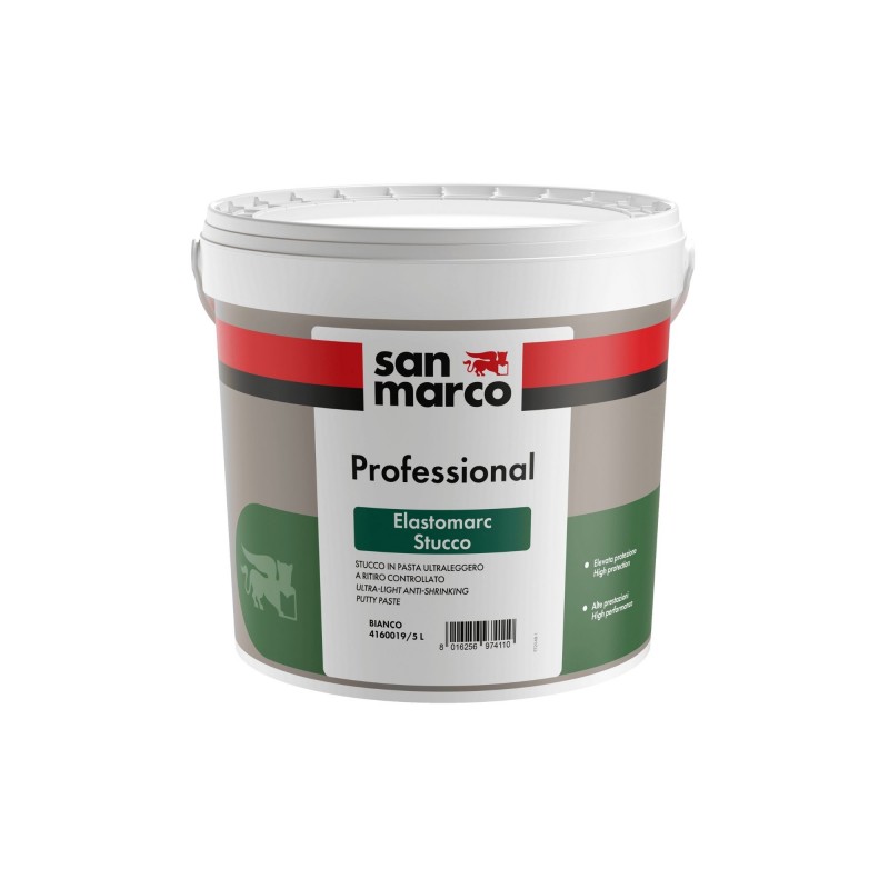 Stucco in pasta San Marco ELASTOMARC a ritiro controllato riempitivo per esterno (Secchio 5 Litri)