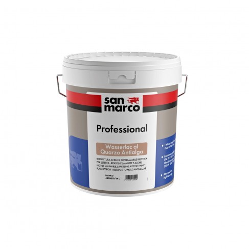 Idropittura lavabile riempitiva San Marco Wasserlac al quarzo antialga per esterni (Secchio da 4 o 14 Lt)
