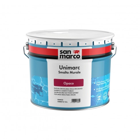 Smalto murale opaco Unimarc San Marco per muri interni ed esterni (Secchio da 1Lt, 4Lt o 10Lt)