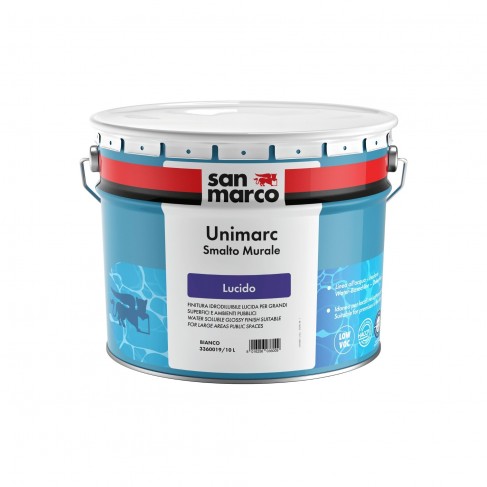 Smalto murale lucido Unimarc San Marco per muri interni ed esterni (Secchio da 4Lt o 10Lt)