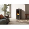 Stufa Isabel CS Thermos a pellet con bruciatore semi-autopulente, Metallo Tortora, a fumi posteriore/superiore, 8,9kW  - 2