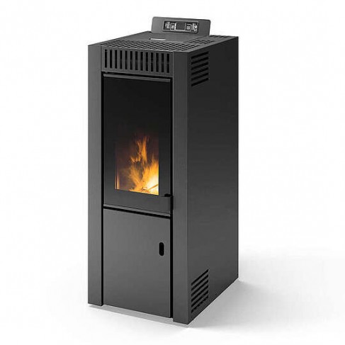 Stufa Isabel CS Thermos a pellet con bruciatore semi-autopulente, Metallo Nero, a fumi posteriore/superiore, 8,9kW CS Thermos - 