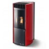 Stufa Garda 9 CS Thermos a pellet con bruciatore autopulente, Metallo Rosso, a fumi posteriore/superiore, 10,1kW