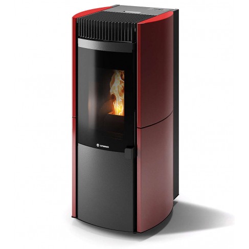 Stufa Garda 9 Plus CS Thermos a pellet, Ceramica Bordeaux, a fumi posteriore/superiore, 10,1kW