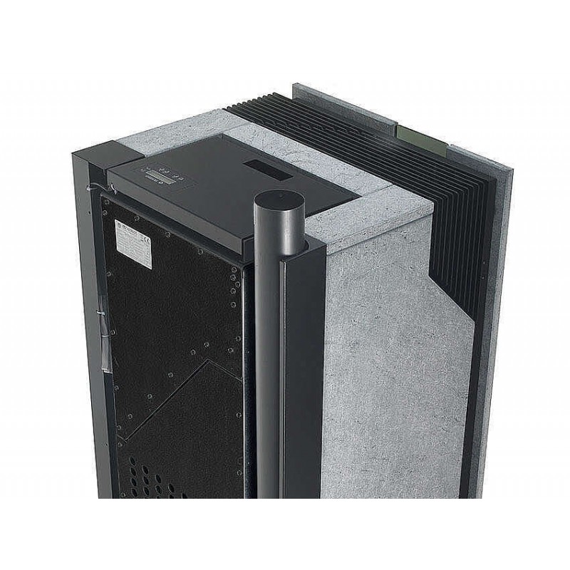 Stufa Sirmione 10 CS Thermos a pellet con bruciatore autopulente, visione posteriore