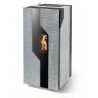 Stufa Sirmione 12 CS Thermos a pellet con bruciatore autopulente, Pietra Ollare, a fumi posteriore/superiore, 13,2kW