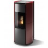 Stufa Arianna 12 Plus CS Thermos a pellet con bruciatore autopulente, Ceramica Bordeaux, a fumi posteriore/superiore, 13,2kW