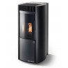 Stufa Garda 9 Stagna CS Thermos a pellet, Metallo Nero Soft, a fumi posteriore/superiore, 10,1kW